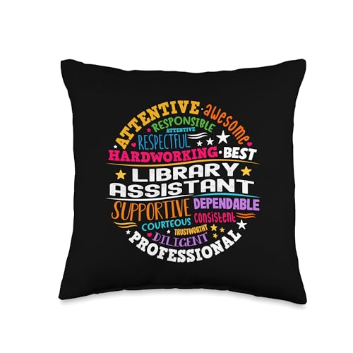 Groovy Librarian School Library Assistant Day Back to School Throw Pillow