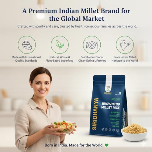 Image of Siridhanya unpolished whole grains Browntop Millet | Gluten-Free, High plant based Protein & Fibre-Rich Superfood - Low GI, Vitamin-Packed Healthy Rice Alternative | Natural Grain for healthy life (500 g x 2 Pack)