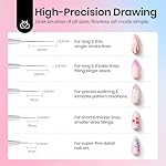 Beetles Nail Art Brushes Set 7 Pcs Double-ended Nail Art Brushes Kit Gel Polish Design Pen Liner Brush Petal Painting Brush Oval Brush Flat Brush Gradient Brush Dotting Pen Gifts for Women - Image 5
