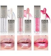 MLSMILE 3PCS Hydrating Lip Glow Oil, Moisturizing Lip Oil Gloss