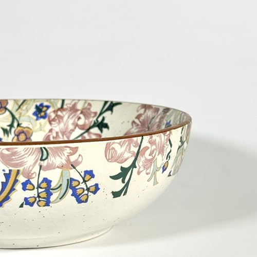 Image of SNS Botanical Bloom Decal Ceramic Serving Bowl | Premium Salad & Snacks Bowl | Semi-Matt Floral Dinnerware for Oats Pasta Fruits & Desserts | Tableware for Gifting (Botanical Bloom Deep Bowl)