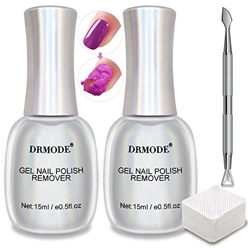 Gel Nail Polish Remover Kit - 30ML Magic Gel Nail Polish Remover In 3-5 Minutes, 2 Pack Easily & Quickly Soak Off Gel Polish Remover for Nails, No Need for Foil, Soaking or Wrapping