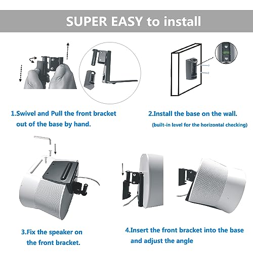 Image of Wall Mount Bracket for Sonos Era 300 Speaker (Swivel and Tilt,Easy to intall,Compatible with Sonos Era 300,Single pc, Black)
