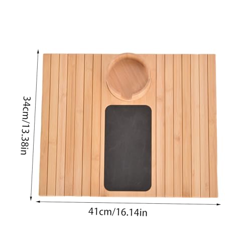 Bandeja de portátil de madera con base antideslizante y brazo ajustable para sofá 3