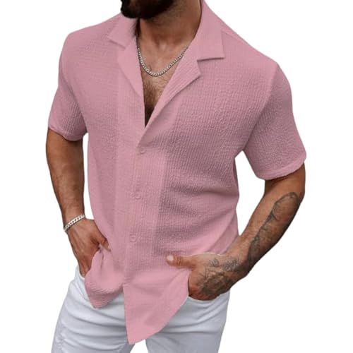 Image of COMBRAIDED Men's Regular Fit Cotton Blend Shirts | Half Sleeve Solid Pattern | Casual Wear for Everyday Style