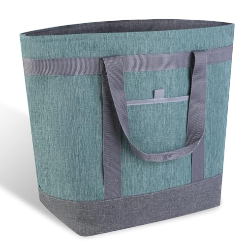 mosago Insulated Food Delivery Bag, 4-Layer Thermal Cooler Bag for Travel & Picnic, Large 39L Grocery Tote for Women/Men, Leak-Resistant Commercial Catering Bag for Pizza & Hot/Cold Food, Green