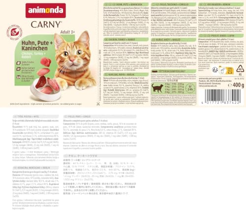 animonda Carny Adult Katzenfutter nass Huhn,Pute + Kaninchen (6 x 400 g)