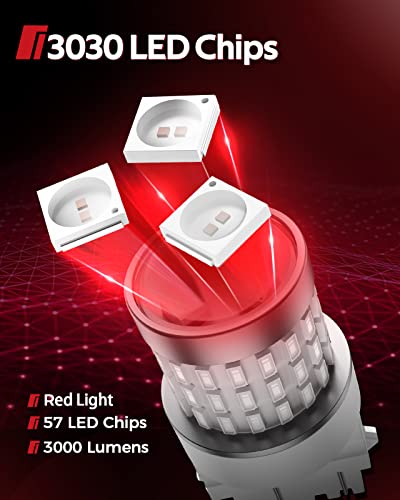 image for Torchbeam 3157 Red LED Tail Lights, Super Bright 3156 3056 3057 4157 4