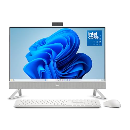 Image of Dell 27 All-in-One Desktop EC27250-27-inch FHD Touchscreen Display, Intel Core 7-150U Processor, 32GB DDR5 RAM, 1TB SSD, Intel Graphics, Windows 11 Home, Onsite Service - White