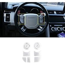 Aluminum Alloy Car Steering Wheel Button Cover Trim Sticker For Range Rover Sport,Rover Range Rover Vogue L405,Discovery 5 2013-2019 Without Heating