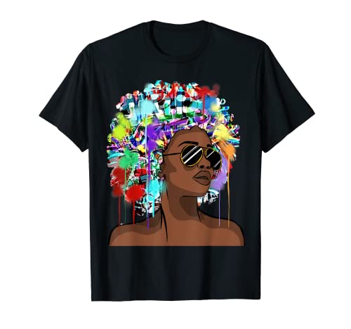 Schwarze Frau Afro-Graffiti, Urban Art, Melanin-Drippin-Geschenk T-Shirt
