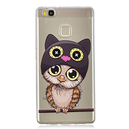 Qiaogle Teléfono Caso - Funda de TPU Silicona Carcasa Case Cover para Huawei P9 Lite (5.2 Pulgadas) - HX107 / Cute Búho