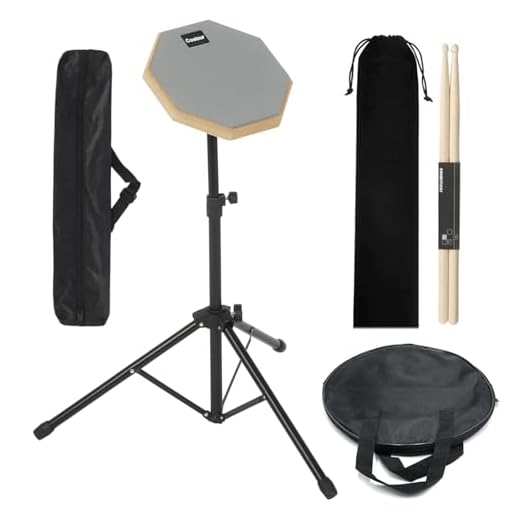 Almohadilla de Práctica de Batería, Almohadilla de Batería Silenciosa, Drum Practice Pad, Pad Practica Bateria, Kit de Entrenamiento de Batería con Baquetas, Soporte y Bolsa de Almacenamiento