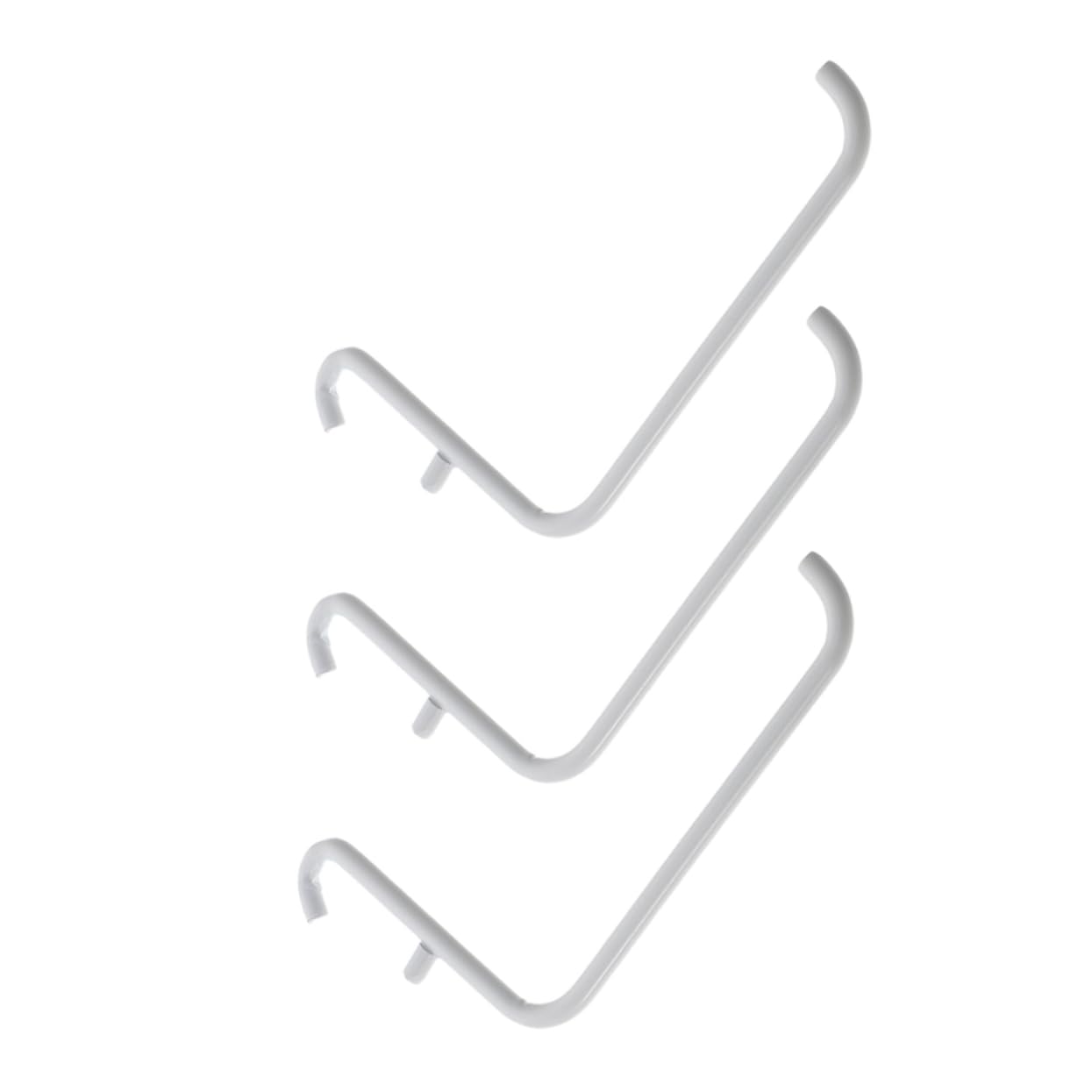 Housoutil 3 Pack Heavy Duty Iron Hooks for Desktop Pegboard Wall Organizer Accessories Tool Hooks for Garage Workshop