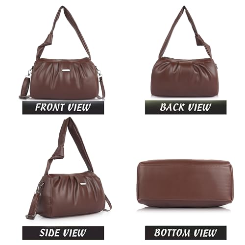 Image of Synthetic Leather Casual Top Handle Handheld Crossbody Travel Side Sling Bag For Women