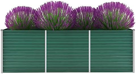 Myheimly Hochbeet Aus Verzinktem Stahl - 600x80x45cm Für Garten & Balkon (Grün)