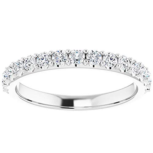 Pompeii 1/2Ct Lab Grown Diamond Stackable Anniversary Wedding Ring 14k White Gold ((G-H),I(1))