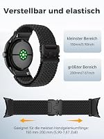 RUIMAYA Geflochtenes Armband Kompatibel mit Google Pixel Watch 4 (45mm)/3 (45mm), Atmungsaktiv und Komfortabel Ersatzarmband mit Uhrenschließe aus Edelstahl für Damen und Herren, Schwarz – Ansicht 6