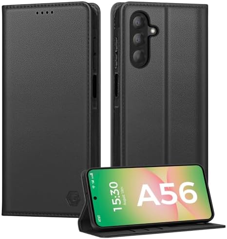 Kirnntca Handyhülle für Samsung Galaxy A56 5G Hülle, Kartenfach Premium PU Leder Klapphülle Schutzhülle, Standfunktion Tasche Flip Case für Samsung Galaxy A56 5G - Schwarz