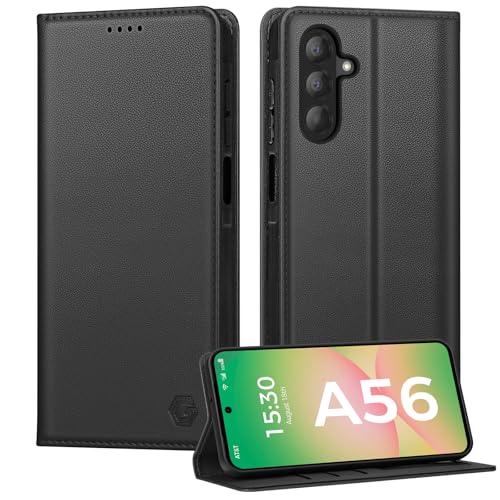 Kirnntca Handyhülle für Samsung Galaxy A56 5G Hülle Kartenfach Premium PU Leder Klapphülle Schutzhülle Standfunktion Tasche Flip Case für Samsung Galaxy A56 5G - Schwarz