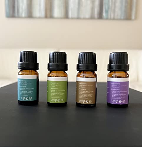 Pran Essential Oils Set - 8 X 10 Ml. Of 100% Natural And Therapeutic Grade For Aromatherapy (Lavender, Bergamot, Eucalyptus, Sweet Orange, Himalayan Cedarwood, Frankincense, Rosemary, And Peppermint) #TOP7