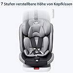 Farsaw Baby Autositz Kindersitz 360°drehbar mit ISOFIX und Ruheposition, Gruppe 0+1/2/3 (9-36 kg/0-12 Year), 5-Punkt-Sicherheitsgurt, Kinderautositz, Schwarz
