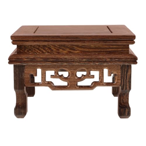 CRILSTYLEO Small Solid Wood Display Stand for Indoor Plants and Buddha Statues Rectangular Wooden Pedestal Base for Flower Pots Teapots and Decorative Ornaments Stable Riser for Home Decor