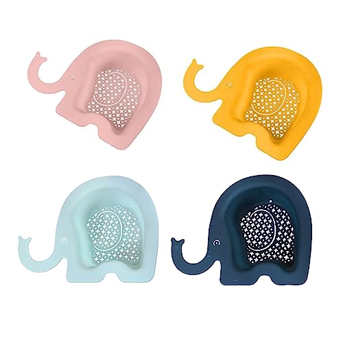 NentMent 4 Pack Kitchen Sink Strainer Basket Corner Sink Colander Mini Elephant Faucet Hanging Sink Drain Strainer Food Catcher Filter for Dish Scrapping Food Waste Solids Tidbits Leftovers Discards