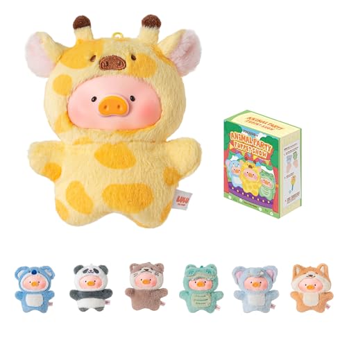 TOYZERO+ Lulu The Piggy Blind Box Figures - Puppet Show Series Plush Keychain Blind Boxes Figurines Finger Puppet Toy Cute Stuffed Animals Mystery Box Collectible Decorations Birthday Gift, Single Box