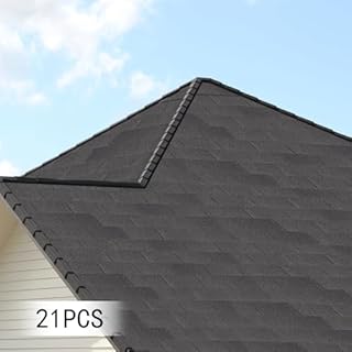 21Pcs Asphalt Roofing Shingles Water-Shieldive Roof Tiles 39.37"x13.11" Easy to Install for House Garage Shed and Pet House Roof Repair