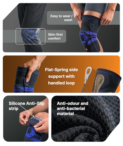 Image of Knee Caps For Men & Women, Knee Brace Ultima with Patella Gel Pads & Side Stabilizers, Knee Support for Arthritis, Pain Relief, Sports & Workouts, injury Recovery, Knee Pads - Black, Medium,1 Pc