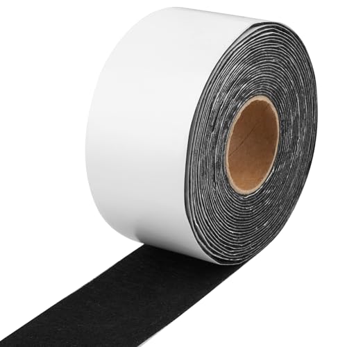 Filzgleiter Selbstklebend 6m Filz Selbstklebend 5cm Breit Leicht Zuschneidbar Filzgleiter Rolle Schneidbar Filzband für Stühle und Möbel Schwarze Filzrolle Bodenschoner