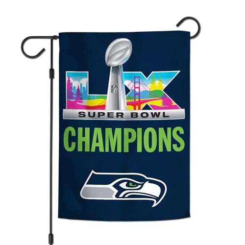 WinCraft Seattle Seahawks Super Bowl LX Champions Double-Sided 12 x 18 Garden Flag