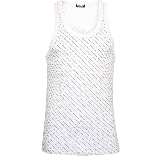 Dsquared2 men's repeat logo print tank top vest, white …