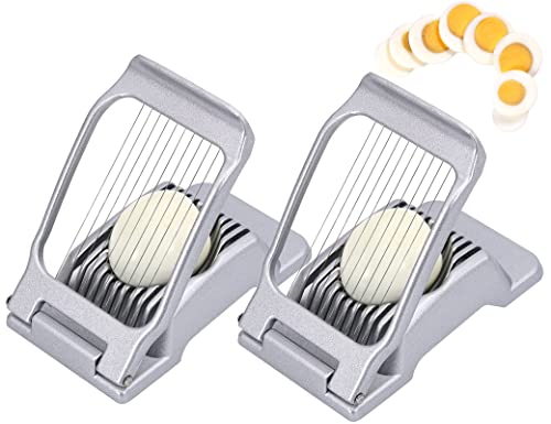 Trancheuse à œufs pour œufs durs, coupe-œufs en aluminium robuste, trancheuse à œufs multifonction pour fraises et fruits mous (lot de 2) Cover