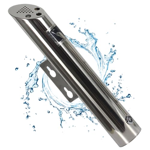 Cendrier mural 3x18, 1 pouces en acier inoxydable, poubelle à cigarettes cylindrique extérieure étanche pour hall d'hôtel, entrée d'ascenseur, jardin, zone fumeurs publique