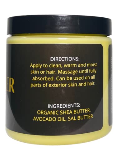 Kissed By Blyss | Organic Avocado Butter | Body Cream | For Dry Skin | Facial Moisturizer | Shea Butter, Sal Butter, Avocado Oil, | 8oz