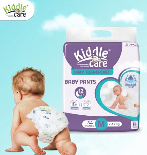 Image of Dry Comfort Advanced Soft Baby Diaper Pants | Medium (M) | Pack of 2 | 68 Pieces | 7-12 Kg | Up to 12 Hours Protection, Prevents Leakage, Wetness Indicator