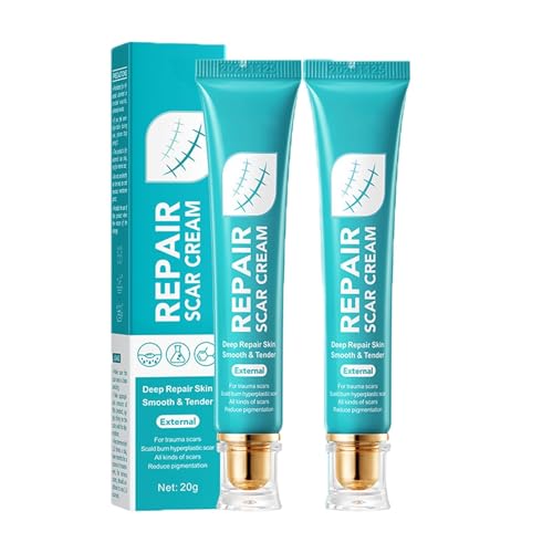 Crema reparadora de cicatrices para hombres y mujeres, reafirmante, suavizante y atenuante de la piel, reparación profunda de la piel, suavidad y tersura externa (2PCS)