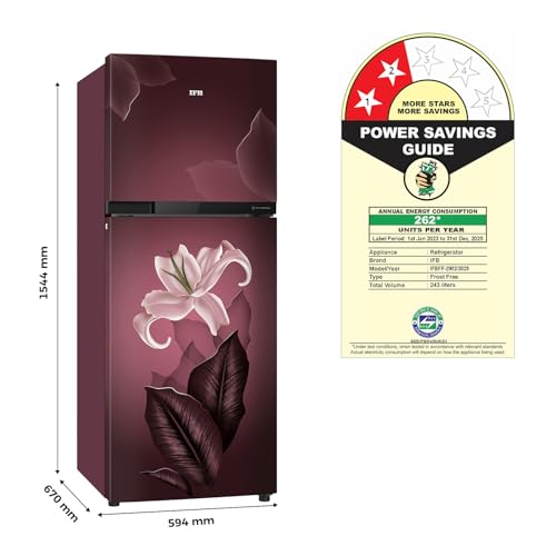 Image of IFB 243 L Frost Free Double Door Top Mount 2 Star Refrigerator (Surround-Cool IFBFF-2902FRBT)