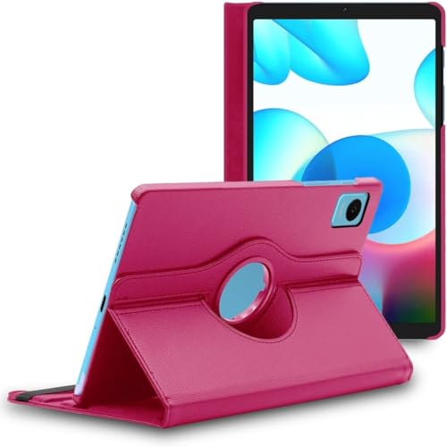 Image of Flip Cover for Realme Pad Mini 8.7 inch Tablet (Model FIT ONLY-: RMP2105 /RMP2106) 360 Degree Rotating Flip Case Cover (Pink)