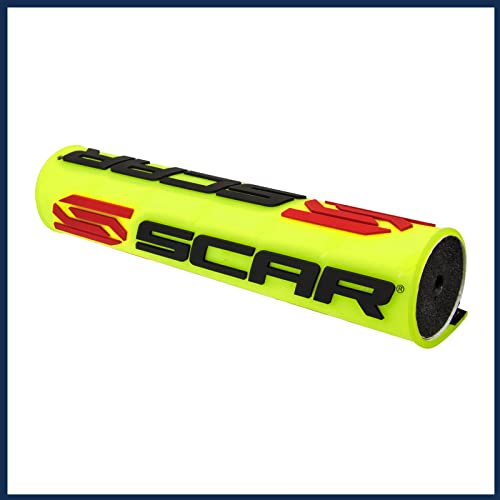 SCAR Mousse de Guidon 22 3D avec Barre Moto Cross Quad Dirt Bike Enduro Supermotard - Jaune fluo