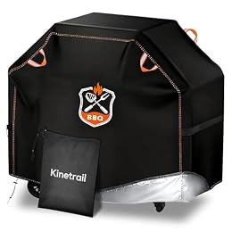 Kinetrail Grill Cover, Universal 58" BBQ Grill Cover for Outdoor Grill, Waterproof, Weather Resistant, Fade Resistant Gas Grill Cover with Adjustable Double Straps for Weber, Char-broil, Nexgrill, etc