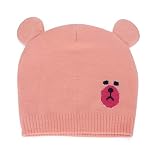 MK MATT KEELY Gorro de invierno unisex con diseño de oso lindo para bebé, recién nacido, con orejas, gorro cálido para otoño e invierno de 0 a 12 meses, rosa, Talla única
