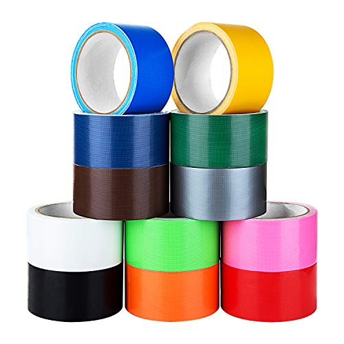 image for joybest Multi Colored Duct Tape -12 Pack Variety Set - 10 Yards x 2 in