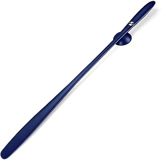 Calzador magnético de pared azul de 72,2 cm, con mango largo de plástico, ideal for botas y personas mayores, ahorra espacio.