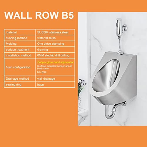 Bagni WC moderno a parete con sensore, Acciaio inossidabile 304, scarico, WC per adulti commerciale, per bagni, Hotel, negozi miniatura 2