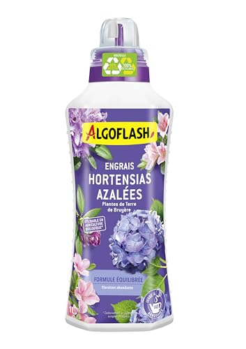 Algoflash Engrais Liquide Hortensias et Plantes de Terre de Bruyère, Utilisable en Agriculture Biologique - 1 L, Marron