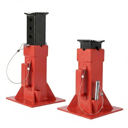 2 Pack 12 Ton Pin Type Car Jack Stands, Professional Heavy Duty Pin-Style Supports with Quick-Release Locking for Trucks, RVs & SUVs, Adjustable Height 11 Inch to 18.5 Inch, 1 Pair