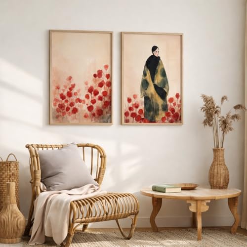 Image of TheMakerly Modern Art Wall Painting Set of 2 for Living Room | Premium HD Printed Wall Frames for Bedroom, Office & Home Decor | Minimalist Contemporary Wall Art (Ready to Hang) (M.3, 10x13 inches)